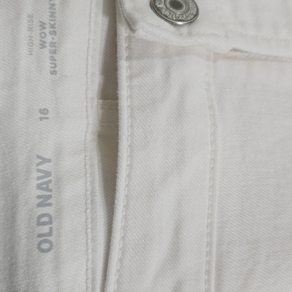 {Old Navy} High Rise Wow Super-Skinny White Jeans - Size 16 - Picture 9 of 14